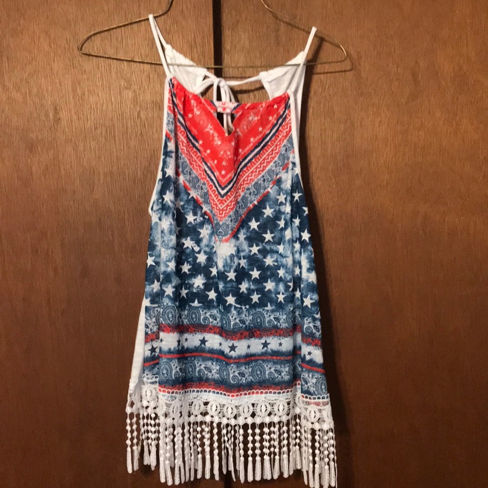 American flag bandana tank